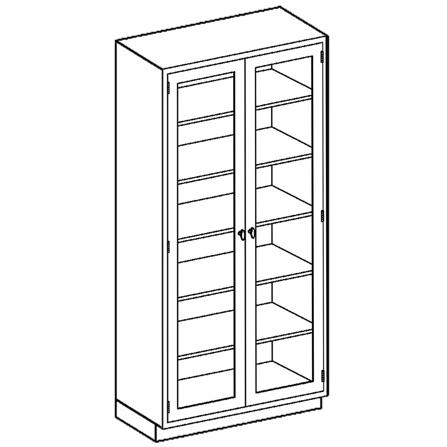 Cabinet, Storage High Adj 5shelf Glass Hinge Door D/s
