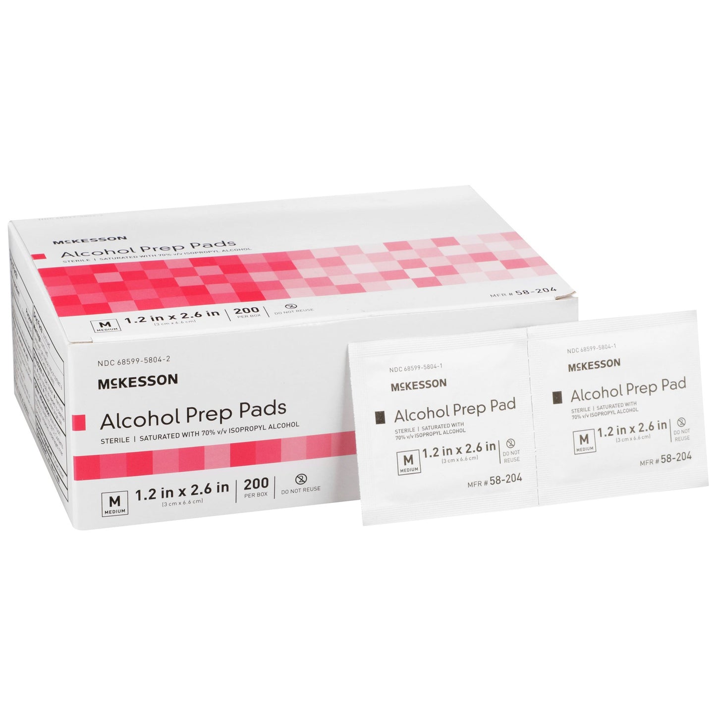 Pad, Alcohol Prep Str Med (200/bx 20bx/cs)