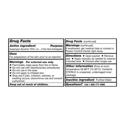 Pad, Alcohol Prep Str Med (200/bx 20bx/cs)