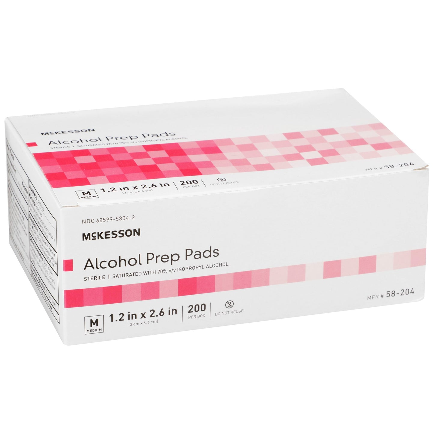 Pad, Alcohol Prep Str Med (200/bx 20bx/cs)